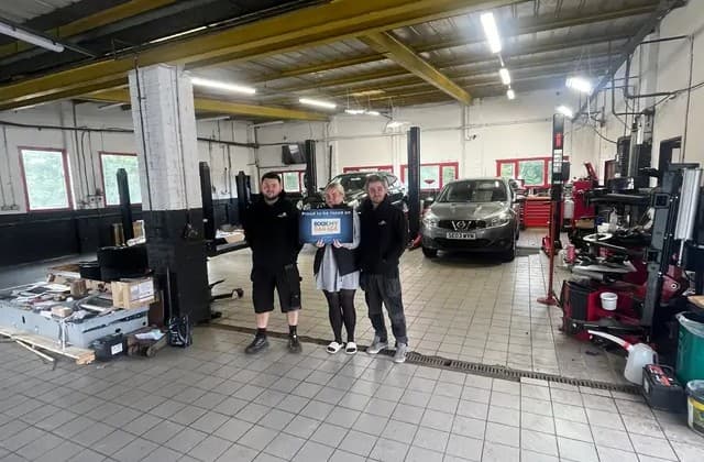 Mechanic working on a car